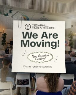 The news is out… WE ARE MOVING! 🎉
We’re excited for this new chapter in our church’s journey. We believe that God is leading us into more. 
Come be part of it with us!