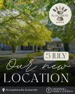 📍NEW VENUE ANNOUNCEMENT 📍
As of 5 July we will no longer be meeting at Curro Durbanville High School, we have moved to Ruslamere Conference Centre🙏🏼🙌🏼
